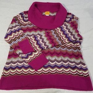 Ruby Rd Woman Pink Turtleneck Sweater Ladies